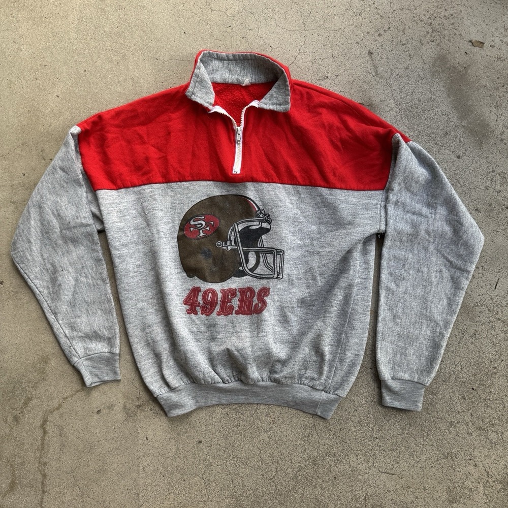 Vintage 80s San Francisco 49ers Quarter Zip Sweatshirt NFL Medium